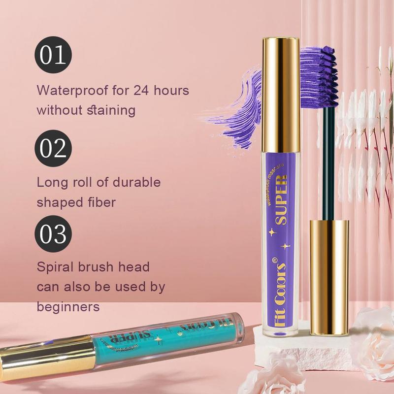 Waterproof Long Lasting Mascara, 6 Counts Colorful Curl Eyelashes Mascara, Eyelashes Lengthening Volumizing Defining, Professional Eye Makeup Products