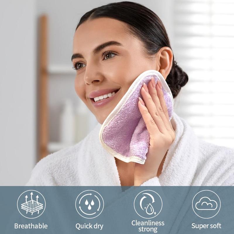 Microfiber Facial Cleansing Wipes, 16pcs set Washable & Reusable Makeup Remover Towels, Facial Cleansing Towels for Home & Travel, Christmas Gift