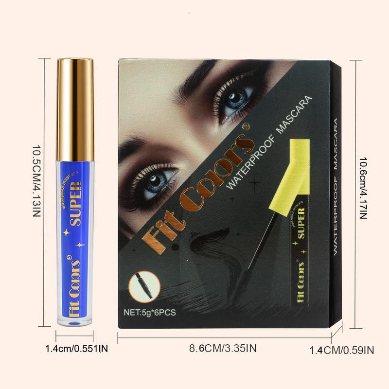 Waterproof Long Lasting Mascara, 6 Counts Colorful Curl Eyelashes Mascara, Eyelashes Lengthening Volumizing Defining, Professional Eye Makeup Products