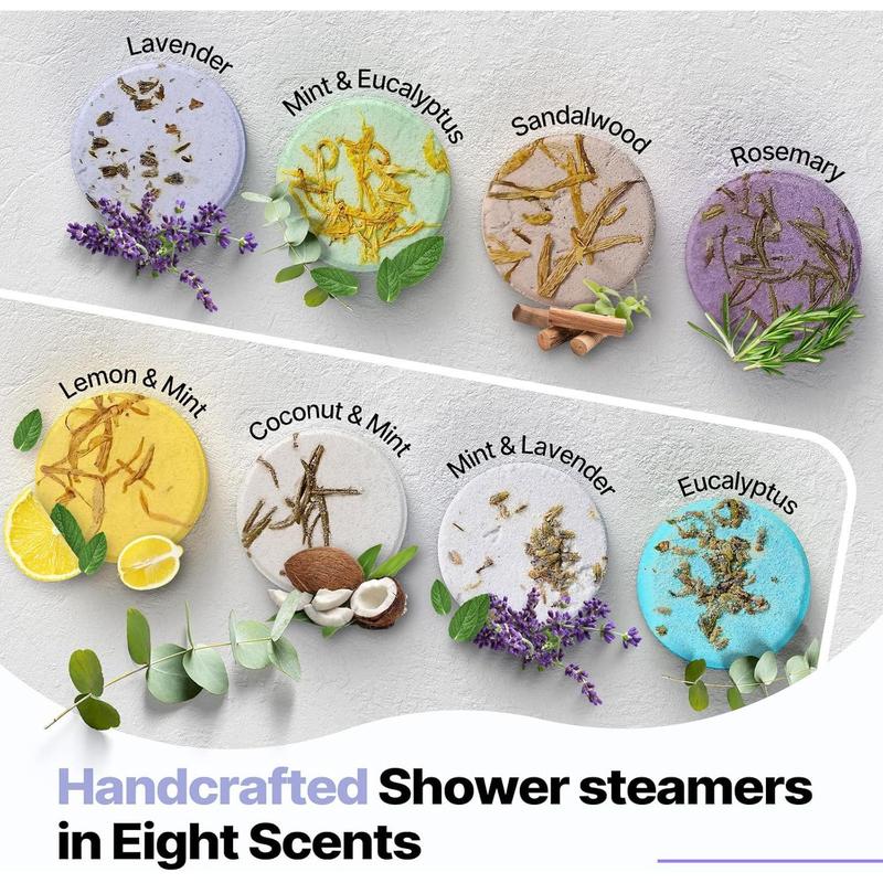 Shower Steamers Aromatherapy Birthday Gifts for Women - 8 Stocking Stuffers Christmas Gifts for Mom Men Teen Bath Bombs Self Care with Natural Essential Oils Relaxation Home SPA Bridesmaid