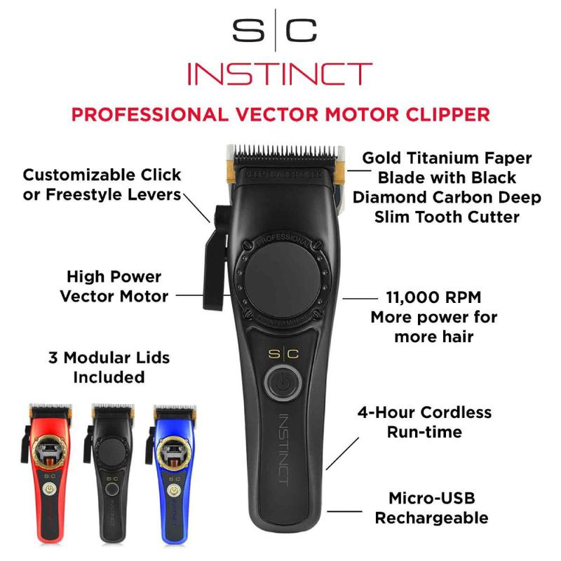 StyleCraft Instinct Professional Vector Motor Cordless Clipper + Trimmer Comfort Adjustable