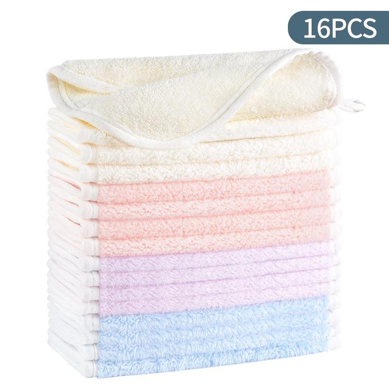 Microfiber Facial Cleansing Wipes, 16pcs set Washable & Reusable Makeup Remover Towels, Facial Cleansing Towels for Home & Travel, Christmas Gift