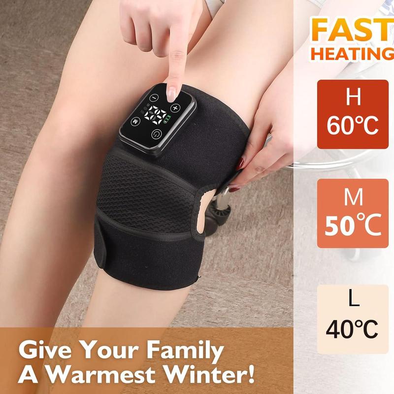 Heated Knee Massager for Christmas Gift, Cordless Knee Massager with Heat and Vibration, Heating Pads for Knee Shoulder Elbow Stress Relief