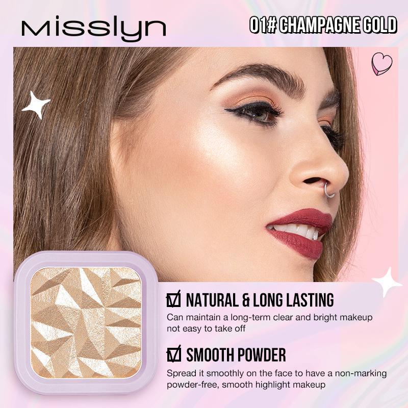 Shimmer Highlighter Palette, 1 Count Shimmering Highlighter Powder, Long Lasting Pearly Makeup Powder, Nose Contouring Highlighter Powder