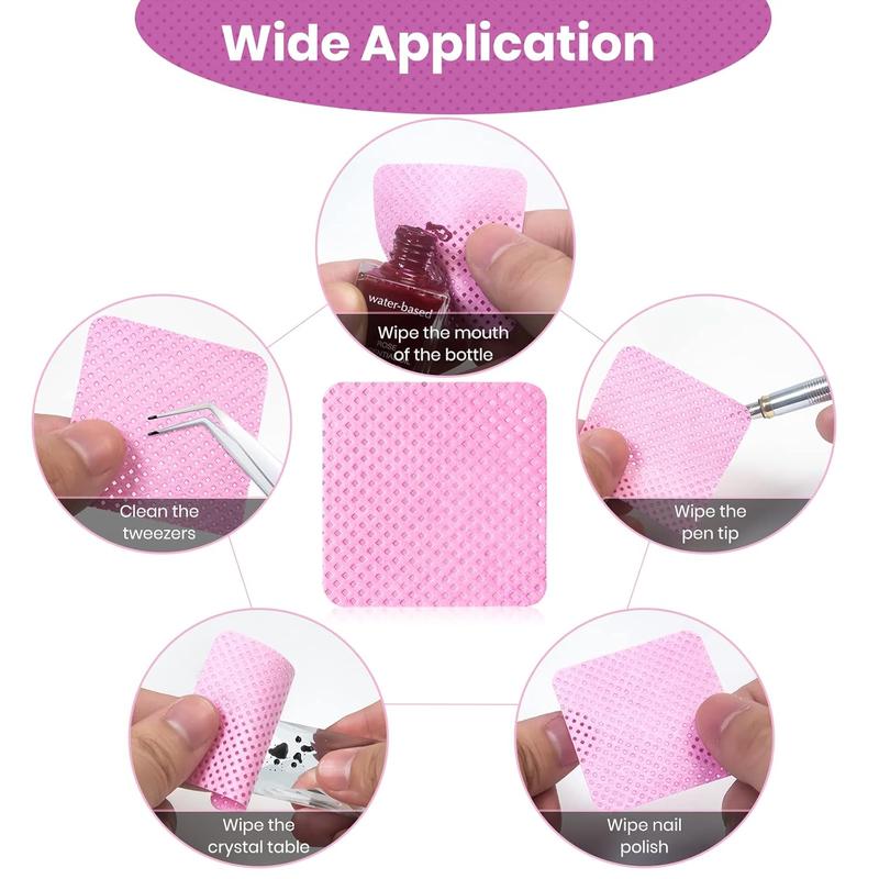 540 PCS Lint Free Nail Wipes, Eyelash Extension Glue Wipes, Super Absorbent Soft Non-woven Fabric Nail Polish Remover Wipes, Cleaning Pad Cloth for Lash Extension Supplies & Nail Polish Bottle(Pink)