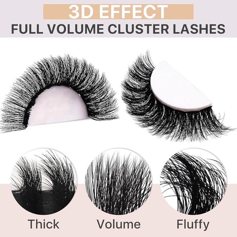 Individual False Eyelashes for Eyelash Extensions, Self Grafting Curling Fake Eyelashes, Eye Makeup Enhancement Tool for Women & Girls