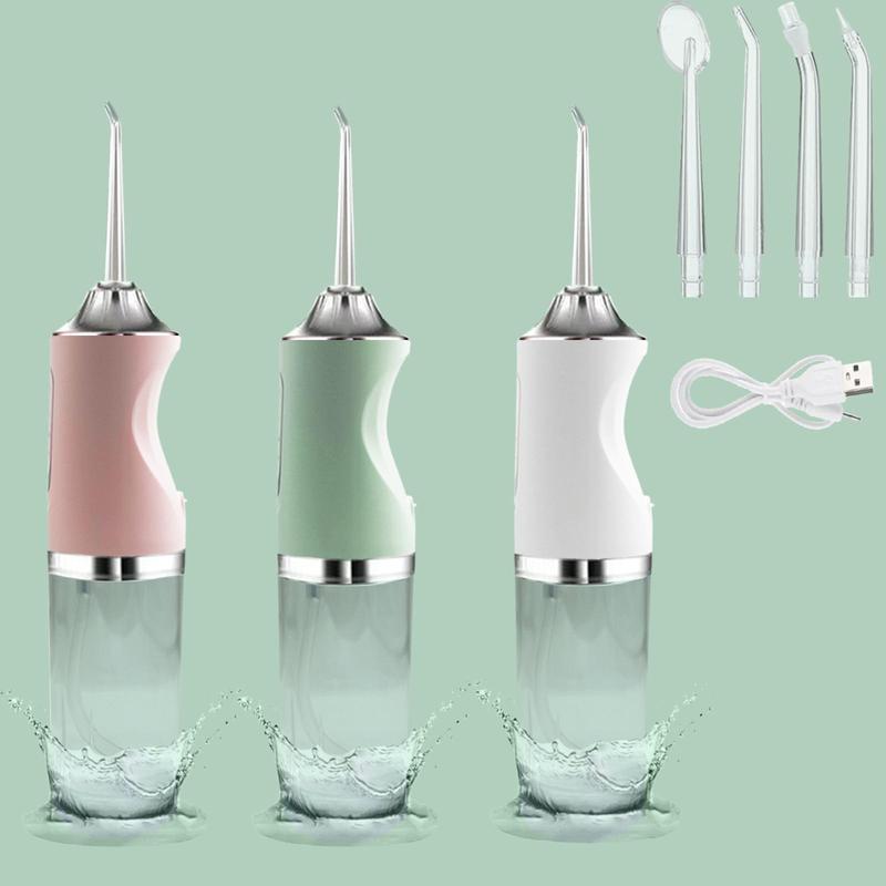 Rechargeable Water Flosser, 1 Box Portable Oral Irrigator with 4 Jet Tips, Waterproof Water Flosser for Home and Travel, Winter & New Year Gift