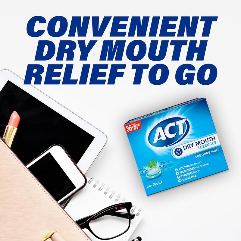 [BLACK FRIDAY SALE 51%] ACT Dry Mouth Lozenges with Xylitol, Soothing Mint