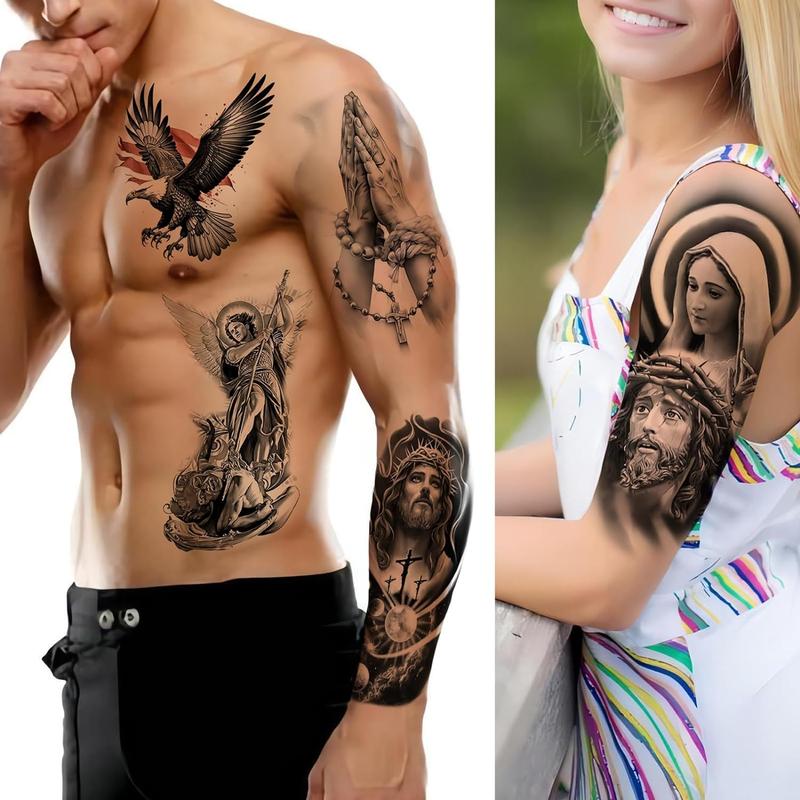 Temporary Religious Tattoos, Angels, Jesus, Mary, Stickers, Jesus Temporary Tattoo, Christ Temporary Tattoo, Angel Temporary Tattoo, arge temporary tattoos for men and women