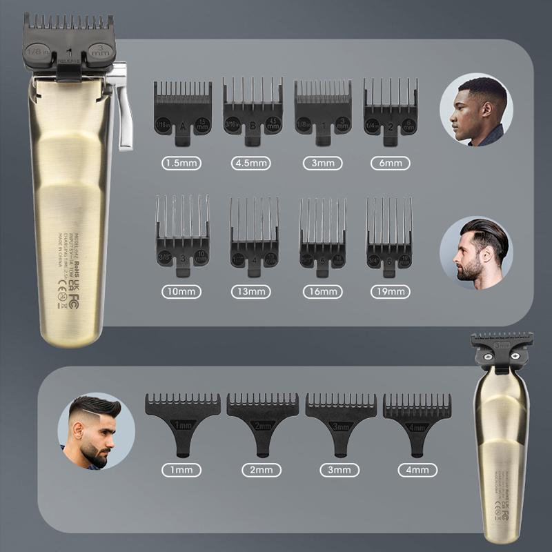 Professional Wireless Hair Clipper Set, 1 Box Rechargeable Hair Trimmer & Accessories, Hair Cutting Kit for Men, Barber Clipper Set