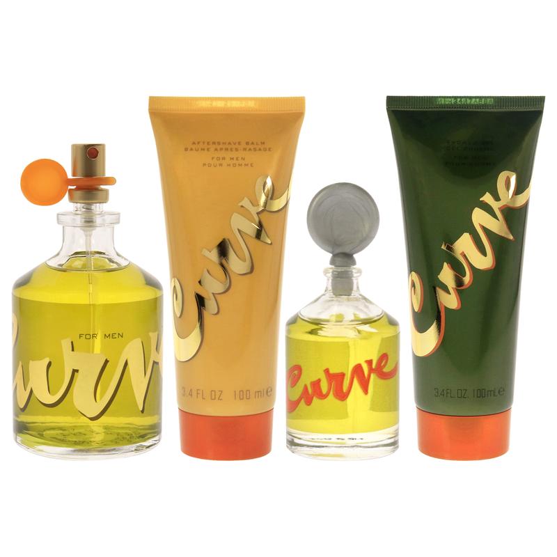 Curve by Liz Claiborne for Men - 4 Pc Gift Set 4.2oz EDC Spray, 0.25oz EDC Splash, 3.4oz After Shave