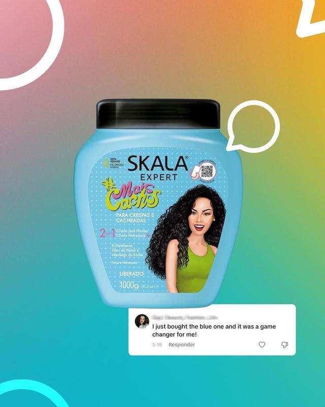 Skala Viral Hair Care Kit – 4-Piece Set: Maracujá Shampoo & Conditioner 250ml, Blue Mais Cachos Hair Cream 35.2 oz, Maracujá Hair Cream 35.2 oz