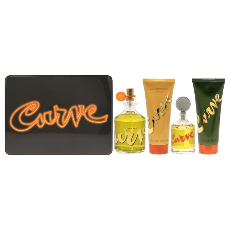 Curve by Liz Claiborne for Men - 4 Pc Gift Set 4.2oz EDC Spray, 0.25oz EDC Splash, 3.4oz After Shave