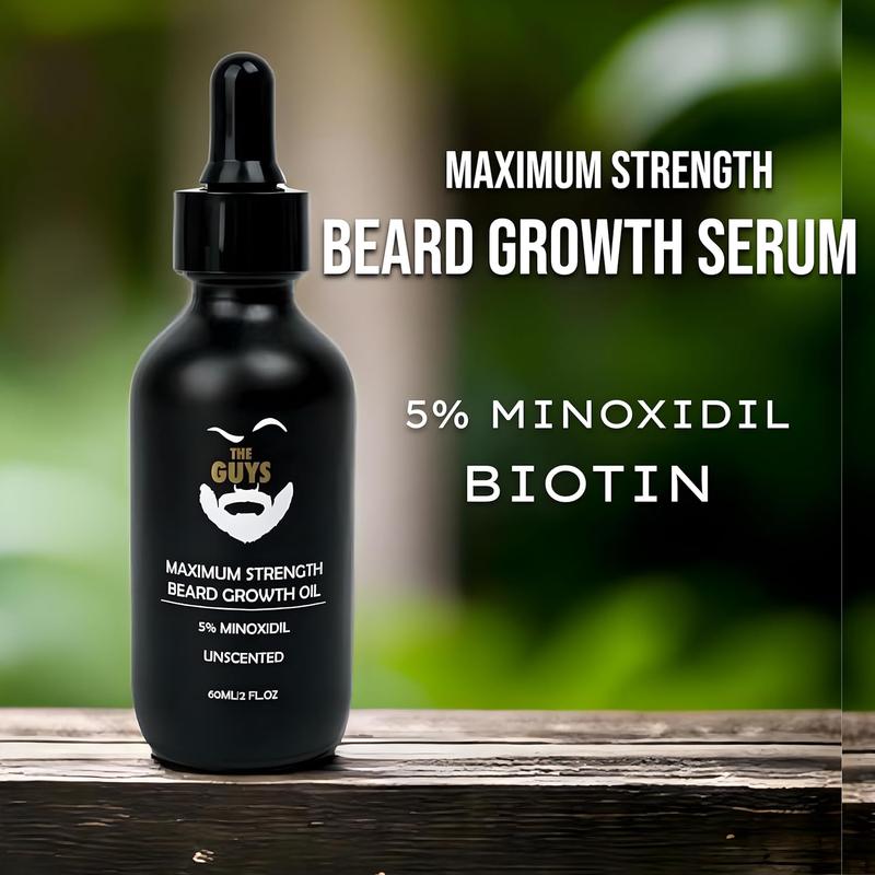 5% Minoxidil Beard Growth Oil – Premium Beard Growth Serum with Growth Oils for Thicker, Fuller Facial Hair – 2 oz