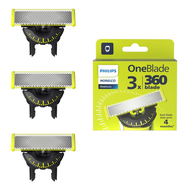 Philips Norelco OneBlade 360 Blade Replacement Blade 3 Pack Kit Razor