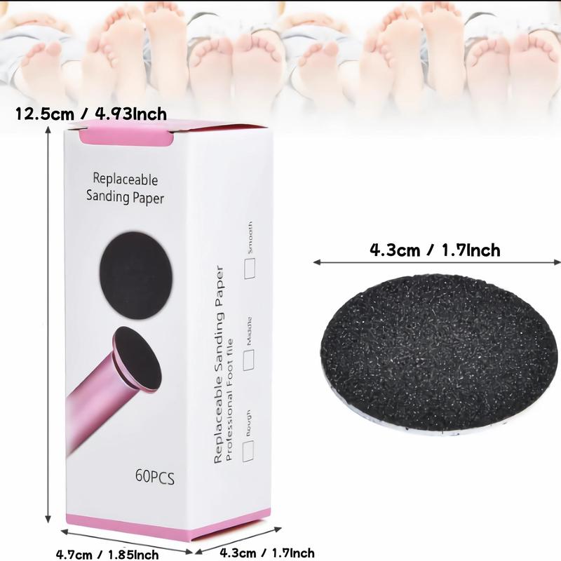 Replaceable Sandpaper Refill Discs, 120pcs Sanding Paper Discs with 1 Count Nail Drill Bit, Pedicure Sanding Disc for Electric Foot File Callus Remover