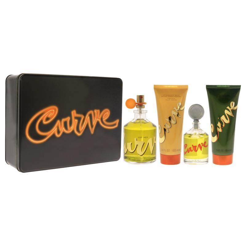 Curve by Liz Claiborne for Men - 4 Pc Gift Set 4.2oz EDC Spray, 0.25oz EDC Splash, 3.4oz After Shave