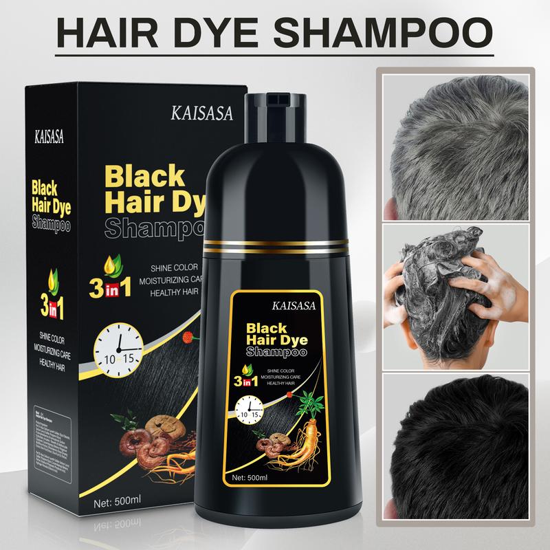 KAISASA 3 in 1 Hair Dye Shampoo（2 bottles, 3 bottles）-Various colors available,Natural Haircoloring, Plant Haircare,  black hairdye