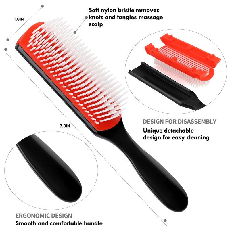 4 count(3+1) Curly Hair Brush Set, Wet or Dry, Detangling with Spray Bottle, Wide Comb, Other Style 4 counts for 3 4ABC with Wide Tooth Comb