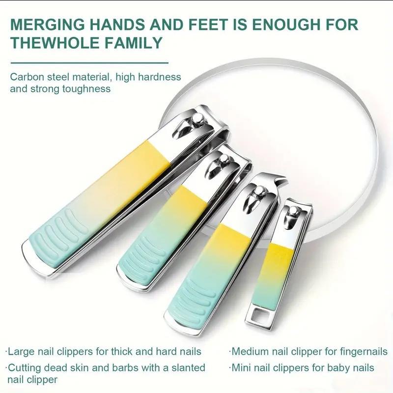 Gradient Color Nail Clipper Set, 1 Set Portable Manicure Pedicure Tool with Storage Case, Professional Manicure & Pedicure Tool for Home & Travel