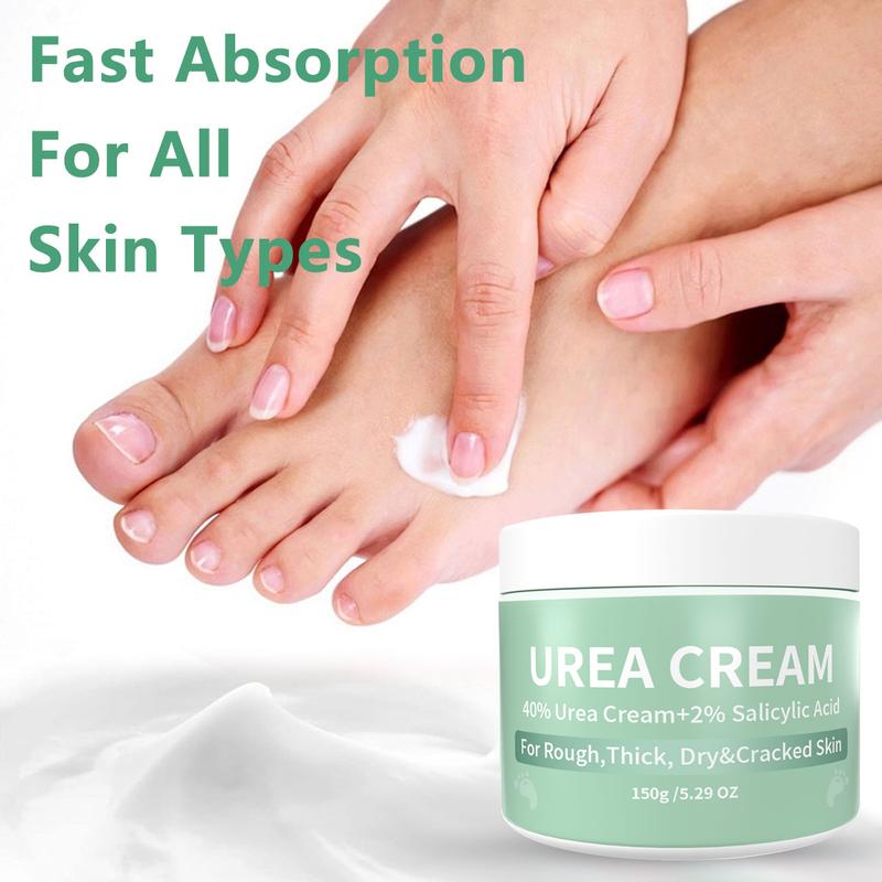 Urea Cream 40%+2% Salicylic Acid, 5.29 oz-DualPurpose Foot & Hand Cream Enriched with Hyaluronic Acid, Tea Tree Oil, & Aloe Vera for Deep Moisturization & Effective Callus Removal