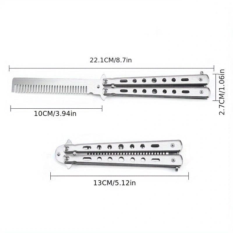 Stainless Steel Folding Comb, 1 Count Portable Beard Brush, Professional Hair Styling Tool for Men & Women, Hairdressing Comb