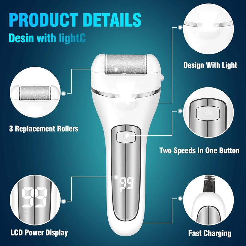 Electric Foot Callus Removers Rechargeable, Waterproof 17 in 1 Professional foot callus remover tool Kit, Hard Cracked Dry Skin Ideal Gift