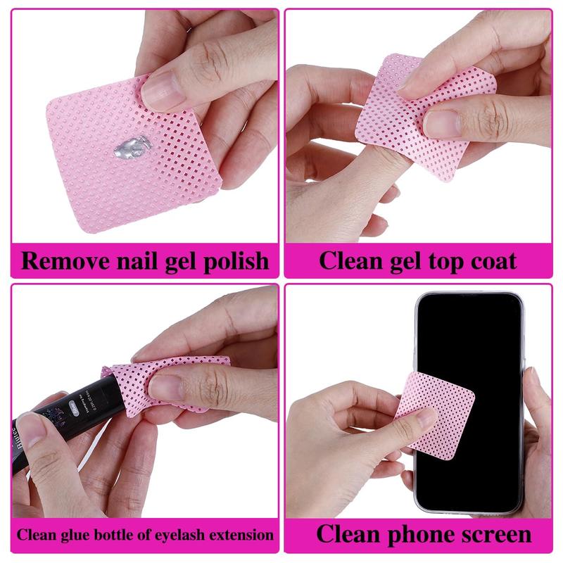 Biutee lint free nail wipes with dispenser Cleaner Bottle Set Pump Dispenser Push Down Cleanser Bottle Disposable Super Absorbent Soft Non-Woven