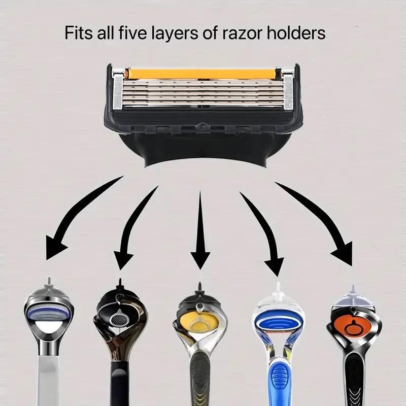 5 Layer Manual Razor Blade, Vintage Wet Shaver Safety Razor & Replacement Blades, Skin Protection Classic Razor Shaving for Men, Christmas, Christmas Gift