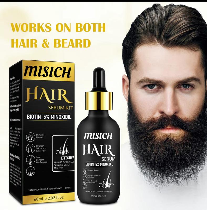 5% Minoxidil Hair Serum(60ml) for Men and Women With Hair Roller Set beard growth oil