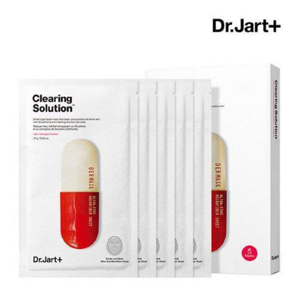 [ Dr.Jart+ ] Clearing Solution Sheet Facial Mask (5 Sheets) Serum Silky Skincare Calcium Hydrating Comfort Skin Repair Niacinamide Peel Salicylic Soothing Tea Tree