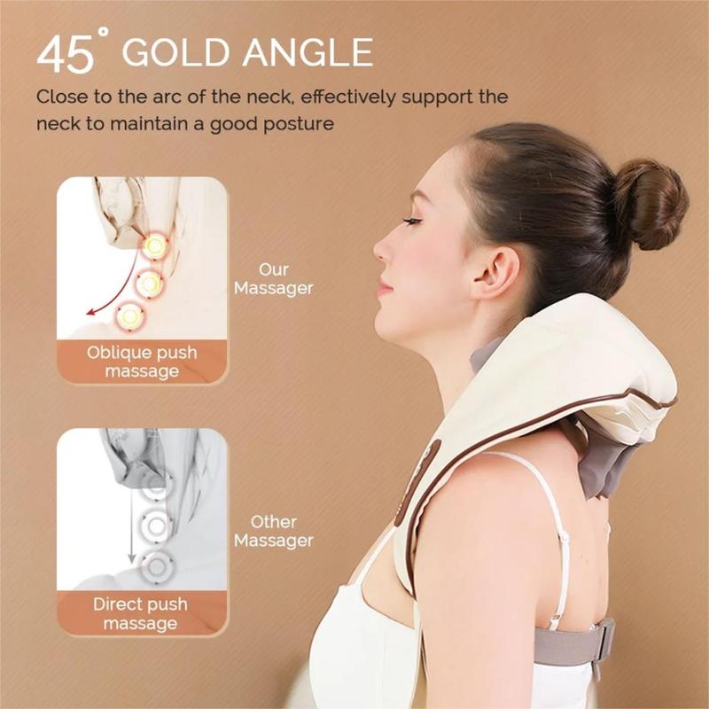 Electric Neck & Shoulder Massager, Wireless Neck & Back Massage Shawl, Back & Neck Relaxation Massager, USB Charging, Home, Office, Driving Kneading Massage Shawl, Christmas Gift