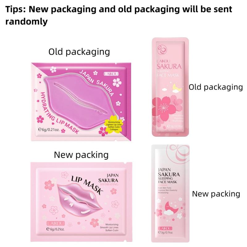 Sakura Flower Skincare Kit, 14pcs set Hydrating Skin Care Kit, Including Face Mask & Essence Cream & Eye Mask & Lip Mask, Moisturizing Skin Care Kit, Ordinary Skincare Products