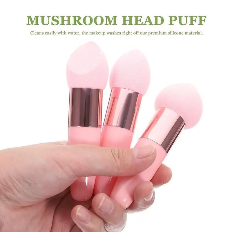 3pcs Mushroom Shaped Makeup Sponge Set, Versatile Makeup Sponges for Liquid Foundation, Loose Powder, Concealer, Cream, Makeup Blending & Facial Detailing, Multi-functional Makeup Accessories