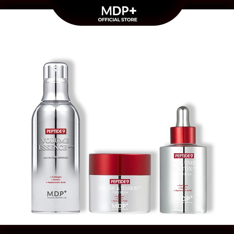 [MDP+ Official Shop] Ultimate Glow Peptide Trio Set (PEPTIDE 9 VOLUME ALL IN ONE ESSENCE PRO, PEPTIDE 9 VOLUME AND TENSION TOX CREAM PRO, PEPTIDE 9 VOLUME BIO TOX AMPOULE PRO)