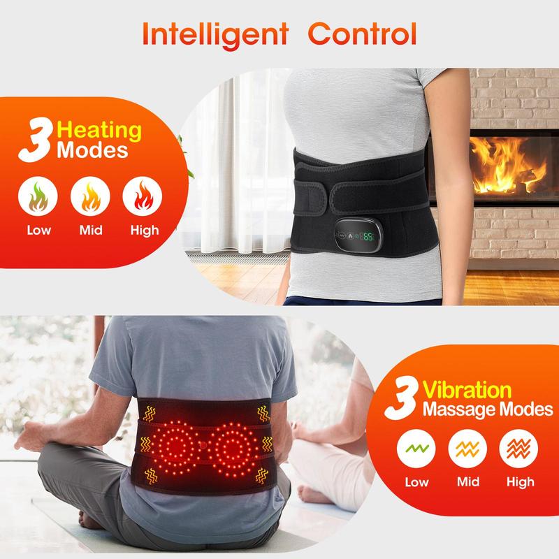 Electric Massage Belt, Breathable 3-speed Vibration Massage Belt, 3-digit Touch Screen Massage Belt for Back and Lumbar Use