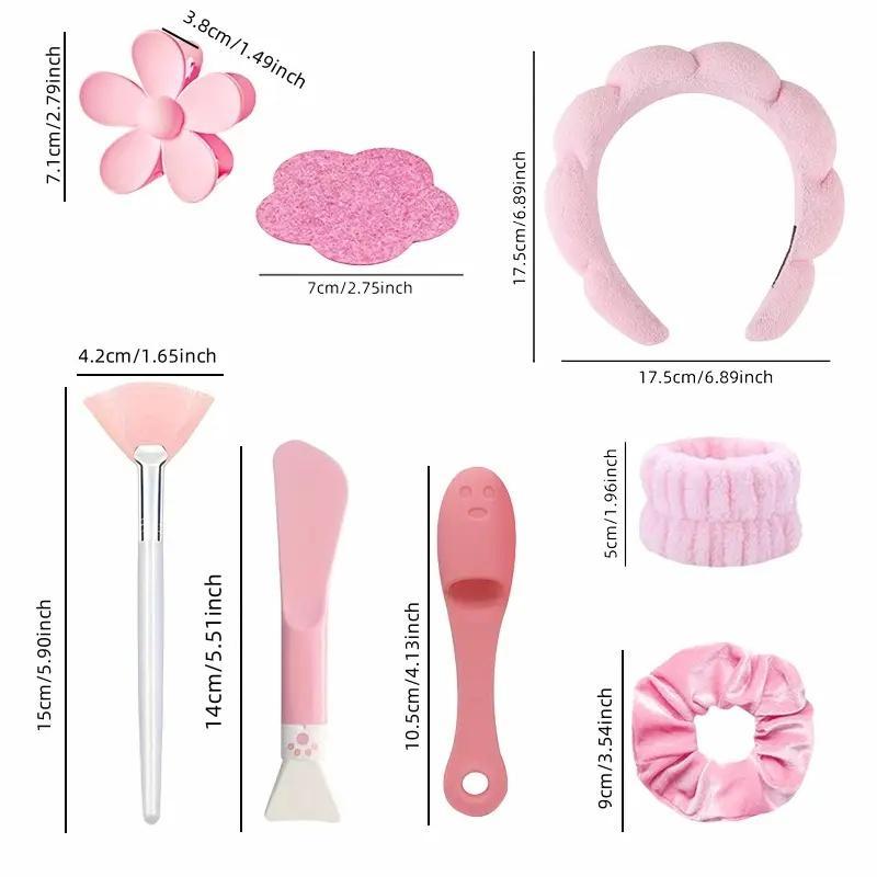 Facial Cleansing Tool Set (30pcs), Including Face Wash Pads, Face Washing Hair Hoop, Mask Brush, Silicone Nose Brush, Facial Skincare Tools for Women, Christmas Gift