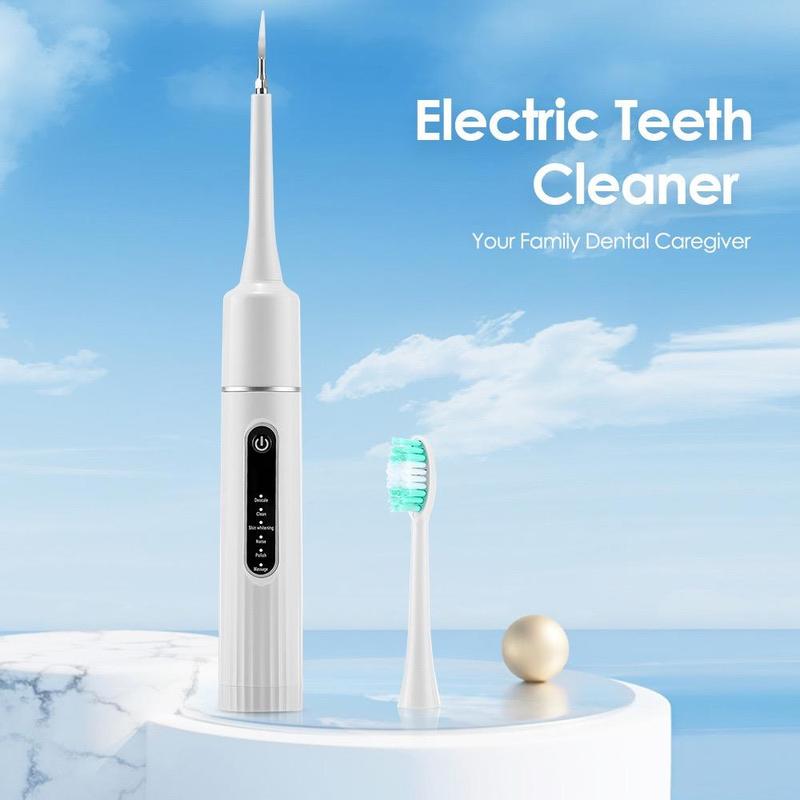 2 in 1 Electric Teeth Cleaner with  Automatic Timer, 1 Box Electric Toothbrush & Replacement Brush Head, Portable Oral Care Tool for Home & Travel