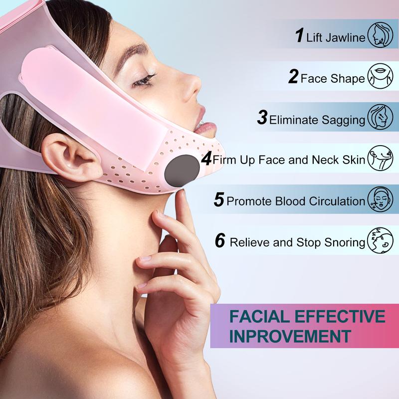 JUSRON 3D Double Chin Reducer V Line Face Lifting Tape Face Strap,   Soft Silicone  High elasticity Chin Strap Face Shaper to Removing Double Chin for Women and Men