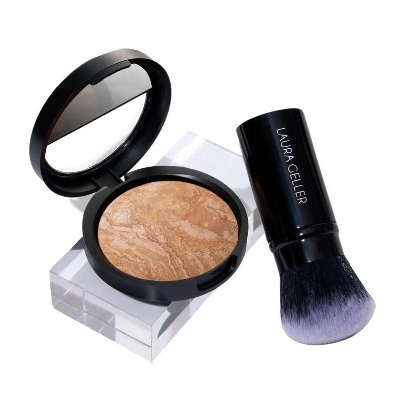 The Foundationals Kit: Natural Finish (2PC) - Powder Foundation & Makeup Brush - For Sensitive & Mature Skin