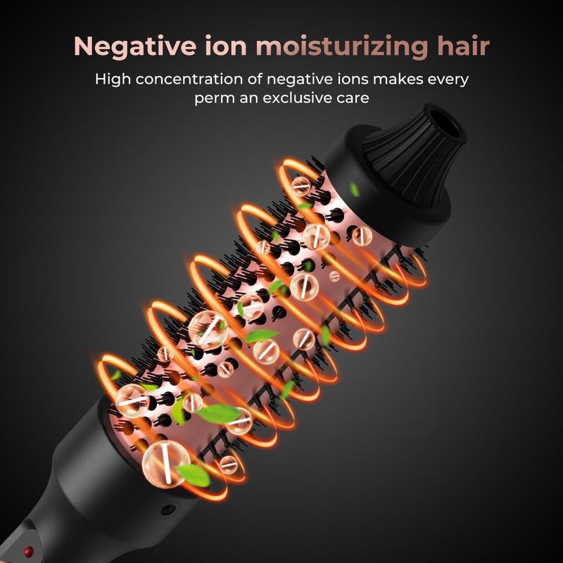 Hot Air Brush, Ceramic Ionic Curling Brush, Fast Heating Ceramic Volumizing Brush for Women & Men, Professional Hair Styling Tool for Home & Salon Use