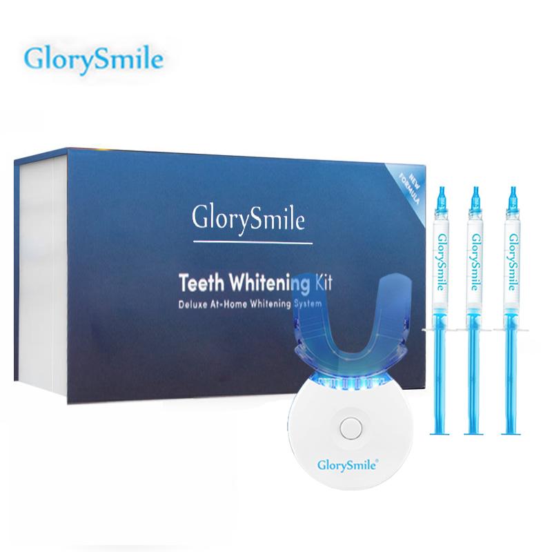 GlorySmile Original Teeth Whitening Kit with 5x LED Light, 18% Carbamide Peroxide Oral Care Halloween Black Friday Christmas Deal