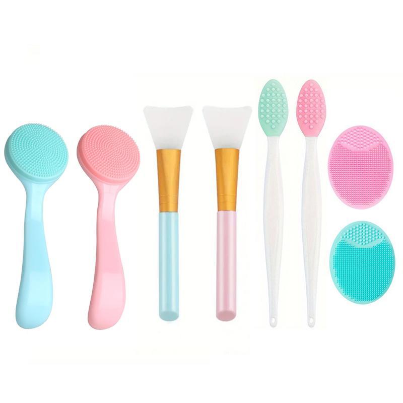 Silicone Face Scrubber, 8 Counts set Face Scrub Brush, Face Scrubber Set, Facial Skin Care Tool for Daily Use, Silicone Exfoliating Tool for Skin Care, Skincare Tools, Christmas Gift