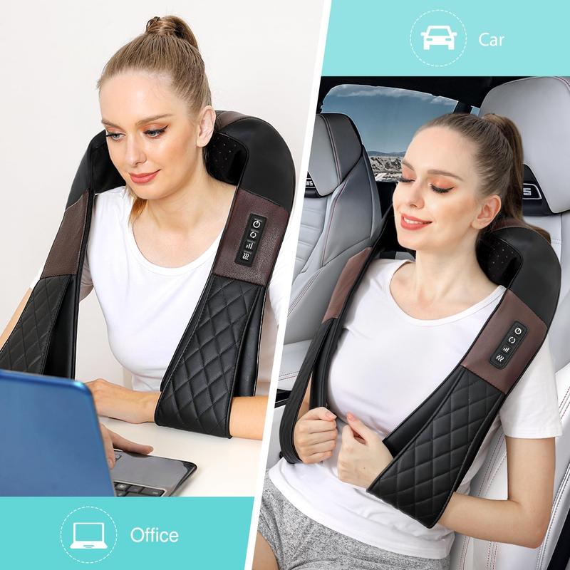 Back Massager, Shiatsu Neck Massager with Heat, Electric Shoulder Massager,  Kneading Massage Pillow for Foot, Leg, Deep Tissue Kneading for Shoulder-The best gift for your family,and Best Christmas Gift for Your Parents