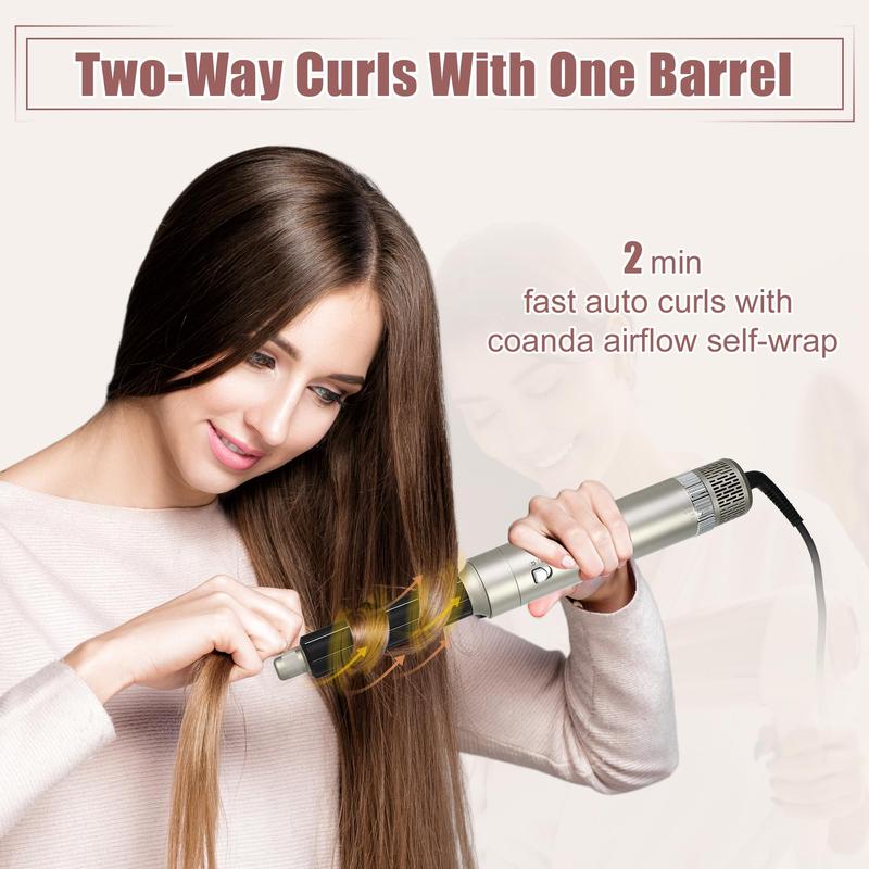 6 in 1 Hair Styler Hair Dryer Brush,Hair Styling Tools for Women,Detachable Hair Dryer Styler Volumizer Hair Straightener Comb Blow Dryer Electric Curling Wand Set,Air Hair Curlers & Round Curling Brush & Smoothing Brush, Blow Dryer Brush Curlers