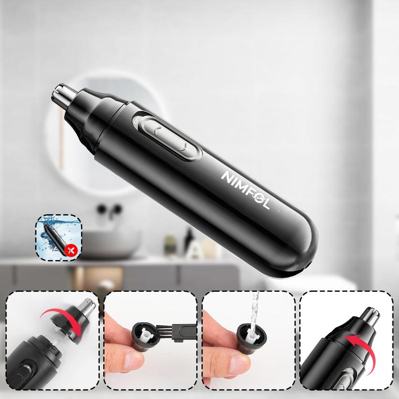 2 in 1, Electric Nose Hair Trimmer, Painless Ear Hair Removal Tool, Rechargeable and Easy-cleaning Clipper for Men and Women,Comfort, christmas gift ideas, black friday deals