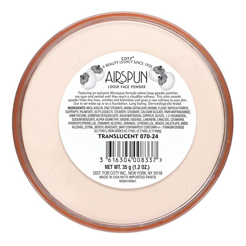 Airspun Loose Face Powder, Translucent 070-24, 1.2 oz (35 g)