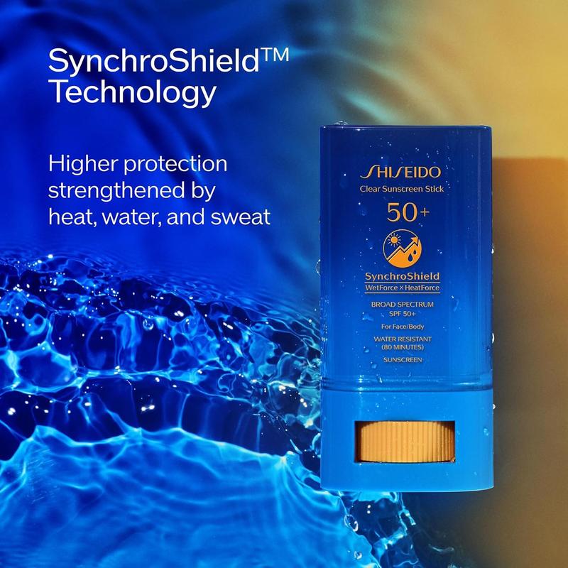 Shiseido Clear Sunscreen Stick SPF 50+ - Uv -Invisible Broad-Spectrum Facial Sunscreen - Wear Under & Over Makeup  Skincare- Skin Repair Comfort