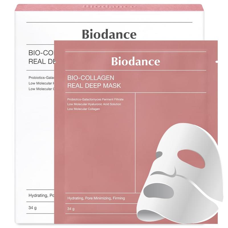 BIODANCE Bio-Collagen Real Deep Mask, Hydrating Overnight Hydrogel Mask, Pore Minimizing, Elasticity Improvement, 34g x4ea medicube  night korean  facemask