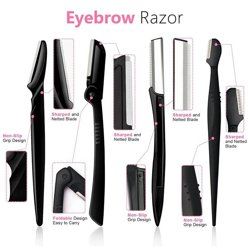 Eyebrow Trimmer Set, 14pcs set Multifunctional Eyebrow Shaver & Comb & Brush Set, Facial Hair Removal Tool for Women